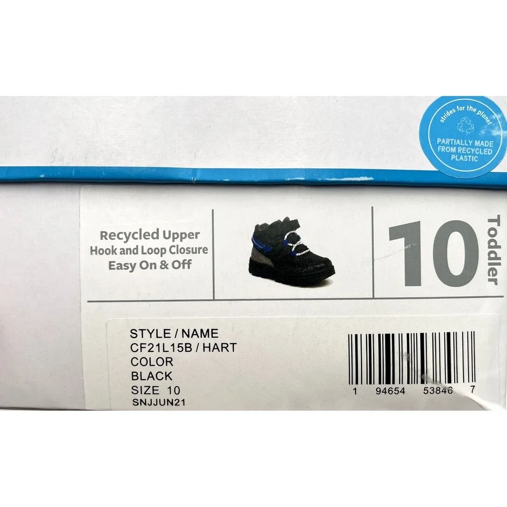 Carter's Toddler Boys Slip-on Athletic Ankle Booties Size 10 Black Blue Gray